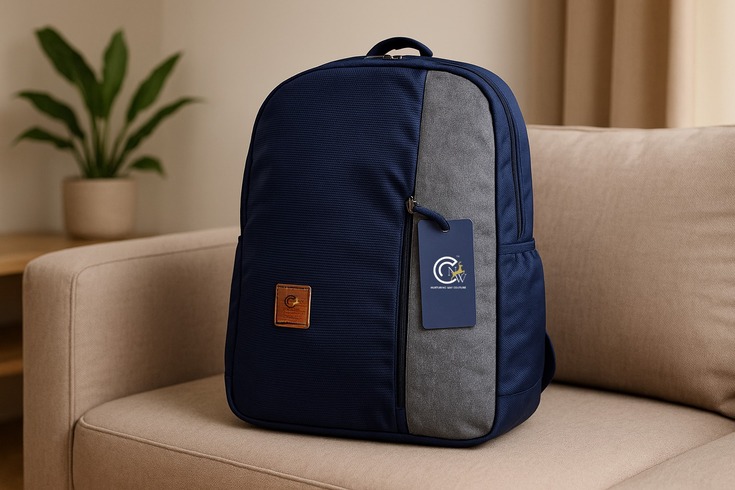 product details - (NWC) UNISEX BACKPACK BAG NAVY/GRAY
